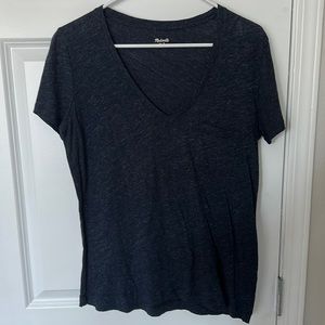 Heathered navy short sleeve v-neck t-shirt from Madewell. Size small.